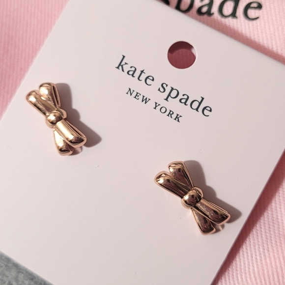Kate ♠️ Rose Gold Double Bow Earrings - Picture 11 of 11